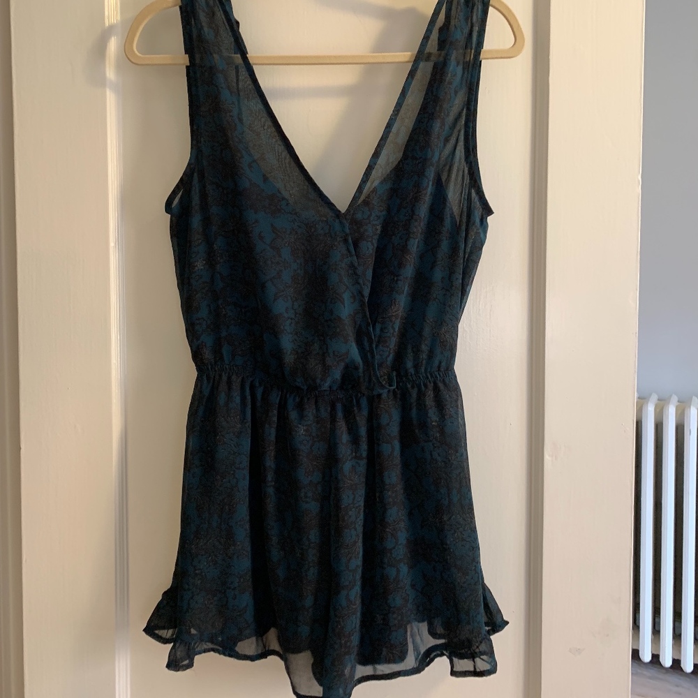 ASTR – ASTR Floral Print Surplice Romper - Small